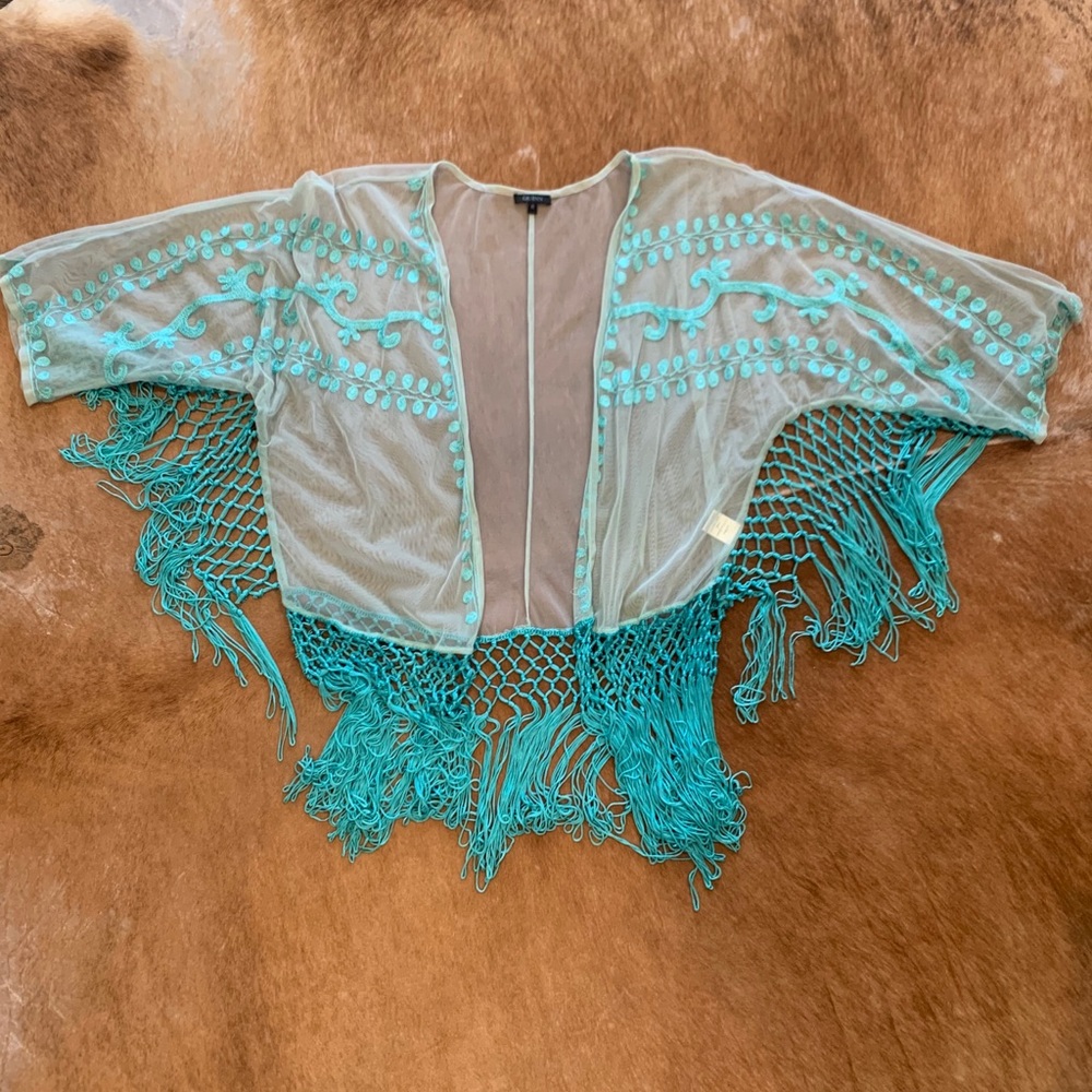 Embroidered tassel cardigan